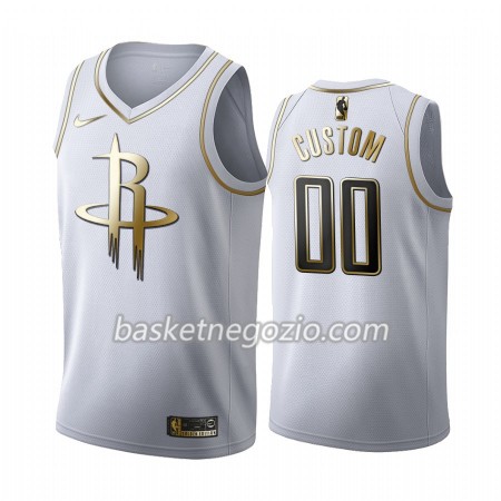 Canotte Uomo Houston Rockets Personalizzate 2019-20 Nike Bianco Golden Edition Swingman
